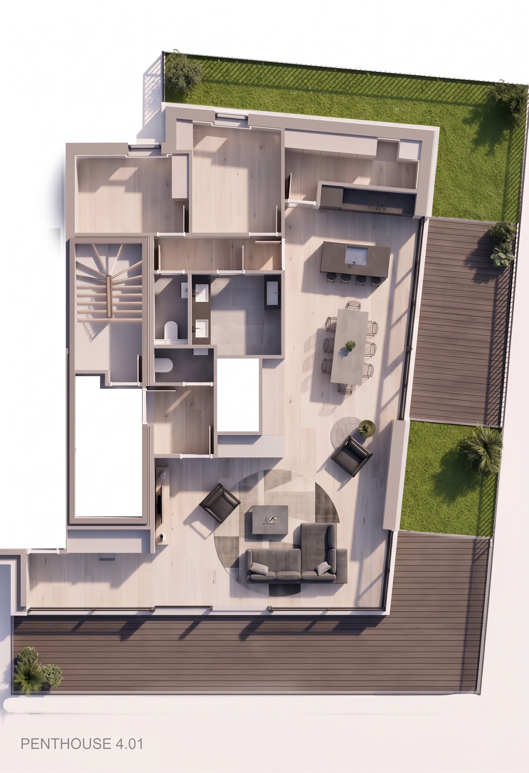 Penthouse Mariakerke: 144m² met 55m² terras