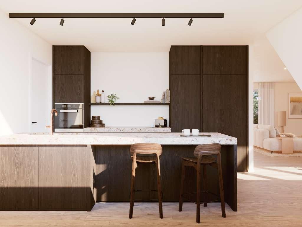 Interieur van een nieuwbouwappartement in Residentie August Wetteren