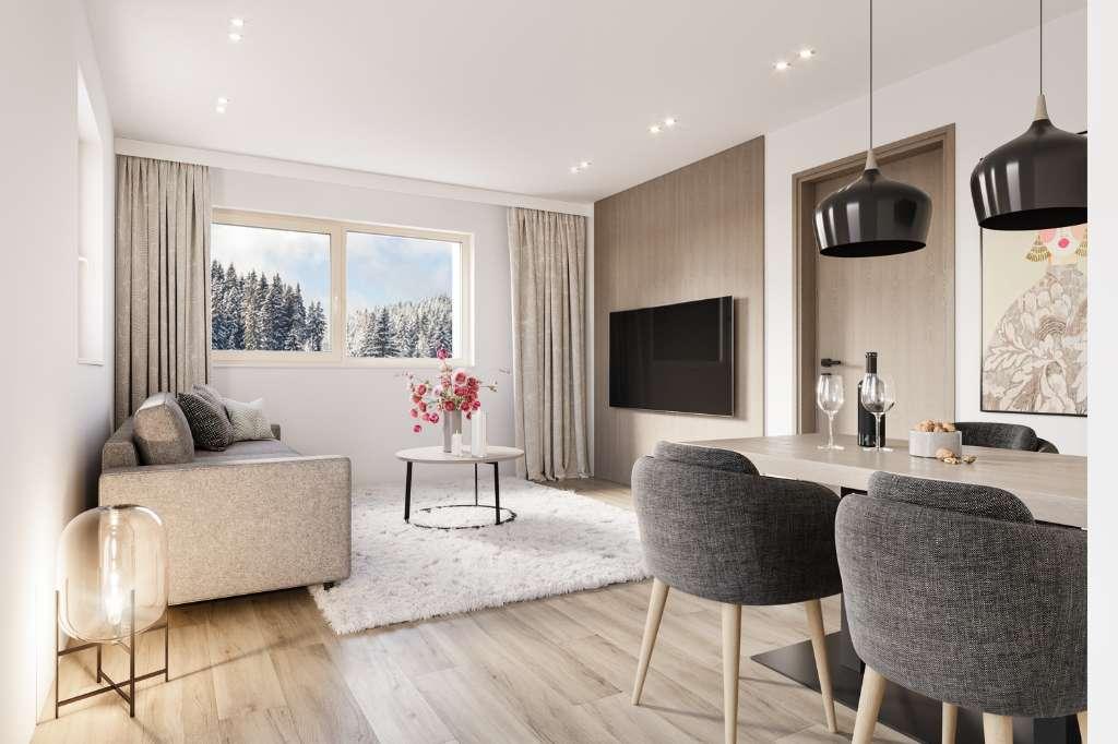 Moderne interieur van een appartement bij Saladina Apartments in Gaschurn
