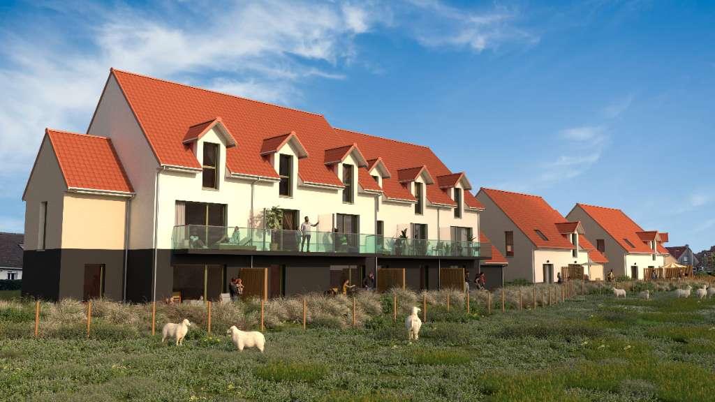 Vue extérieure de la nouvelle résidence Garenne du Roi à Wimereux sur la Côte d'Opale