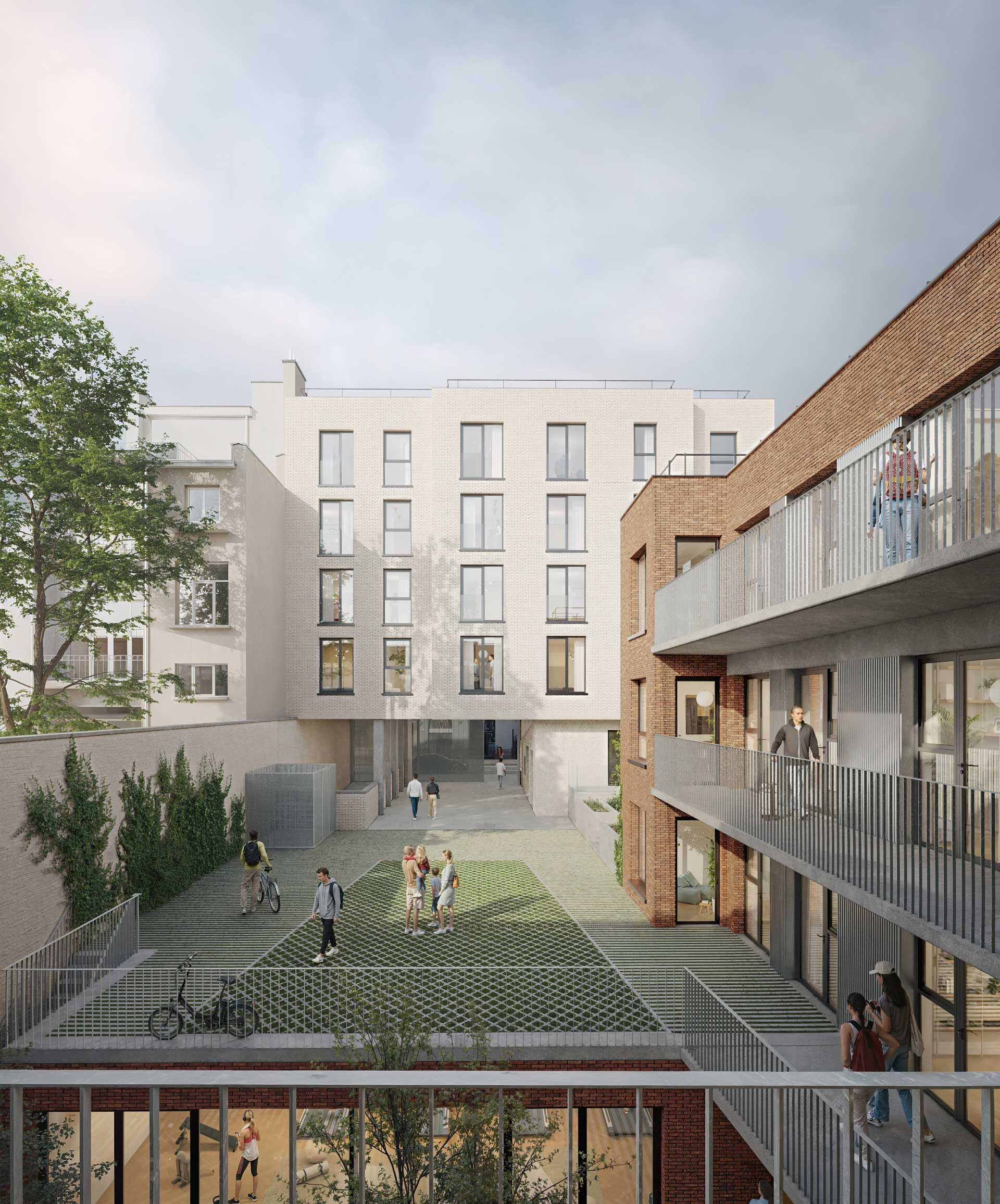 Exterior of XL Elsene Apartment with modern architecture