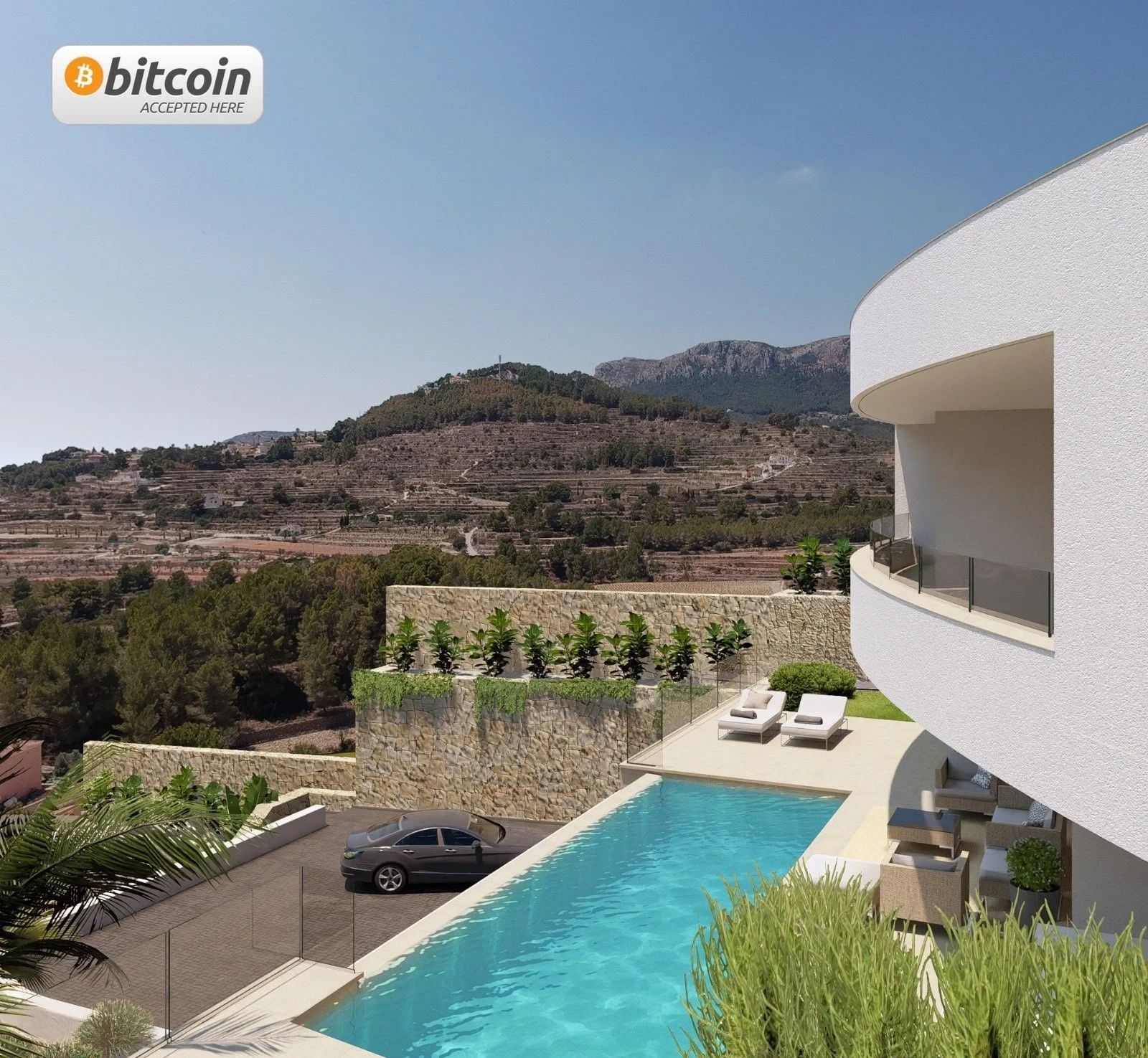 Villa Calpe exterior view with pool