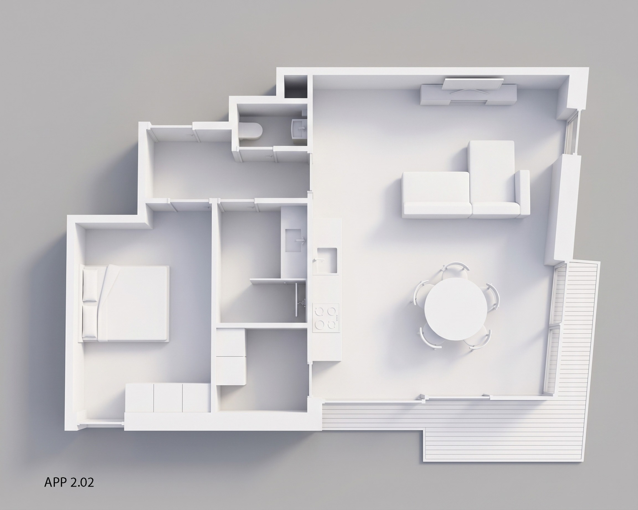 Interieur van een appartement in Residentie Maréa