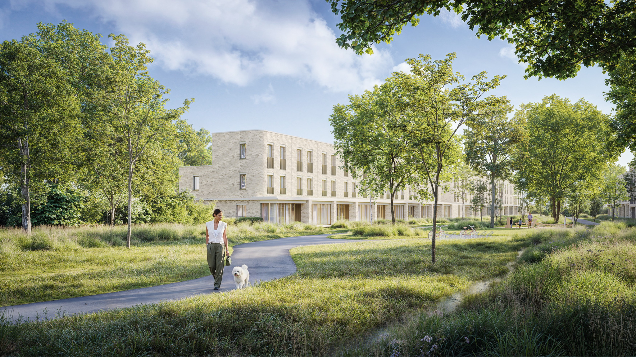 Exterieur van de woningen in The Green