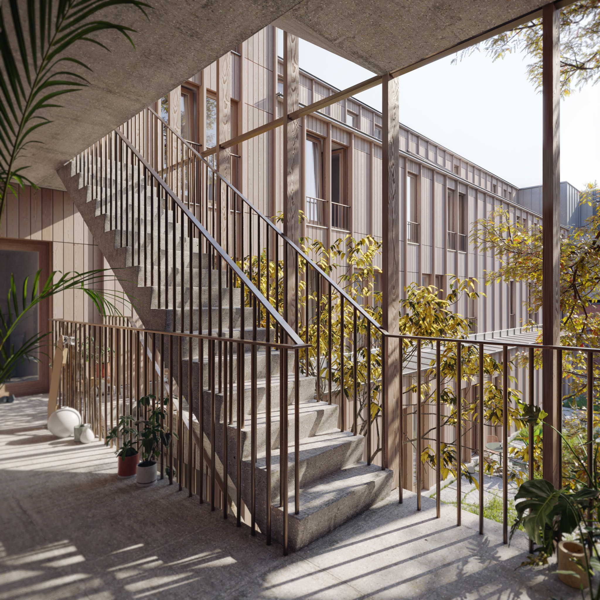 Groene binnentuin van Ravelijn