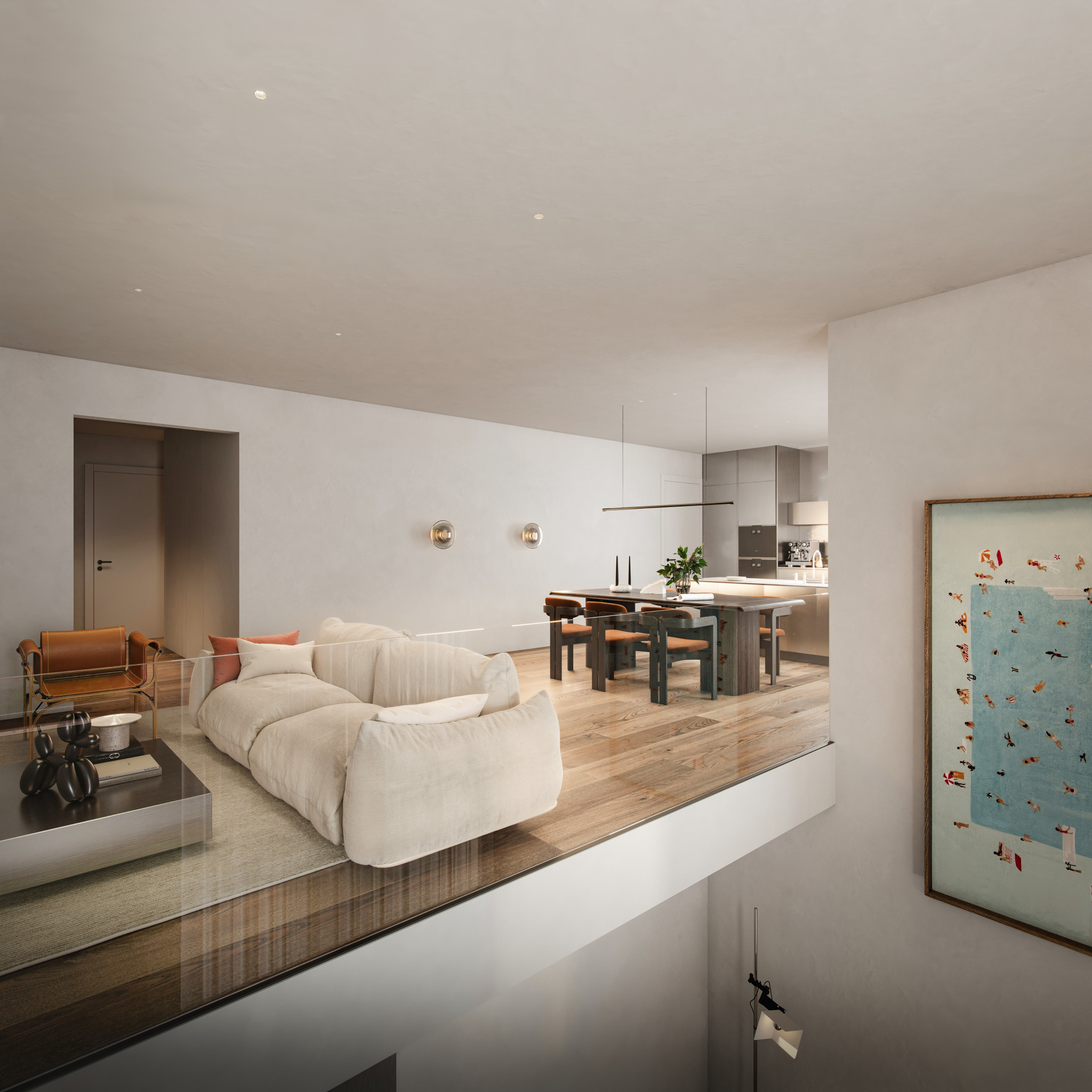 Interior view of Residentie LEO, showcasing modern design in Grobbendonk