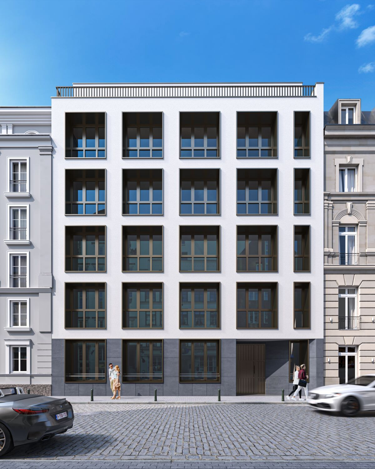 Façade extérieure du projet Echelles.11, rue de l'Échelle à Bruxelles