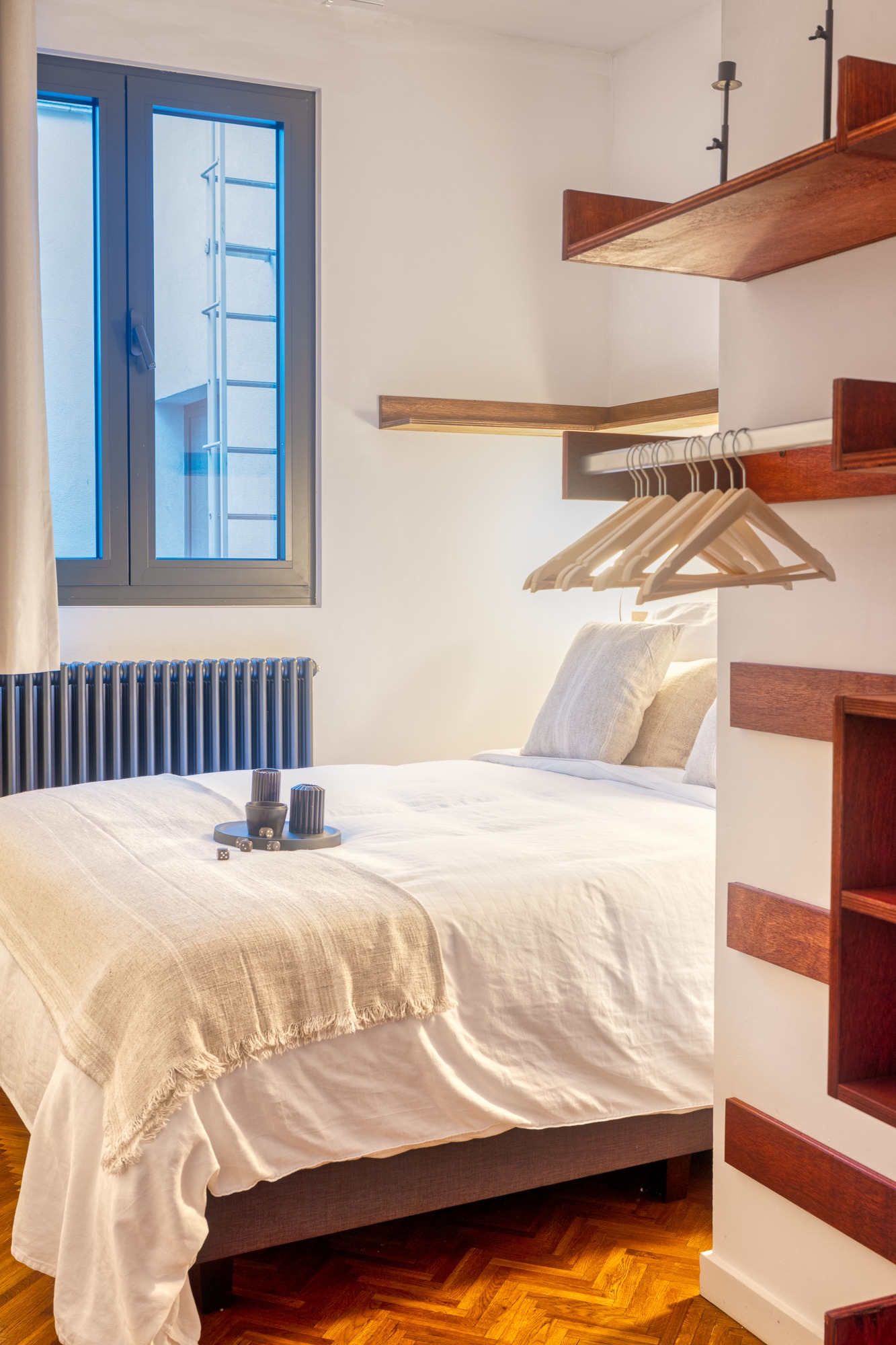 Chambre d'un studio intérieur au projet Echelles.11, Bruxelles