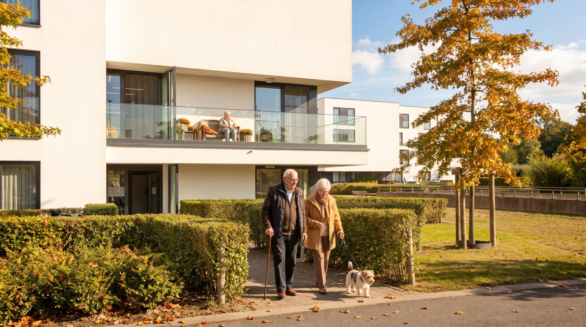 Groene tuin bij Residentie Vijverhof, rustige buitenomgeving in Zwevegem
